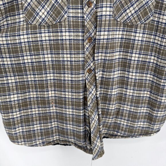 LEVI'S Green Blue Lined Plaid Flannel Long Sleeve Shirt Shacket Size XXL 2XL - Picture 3 of 7